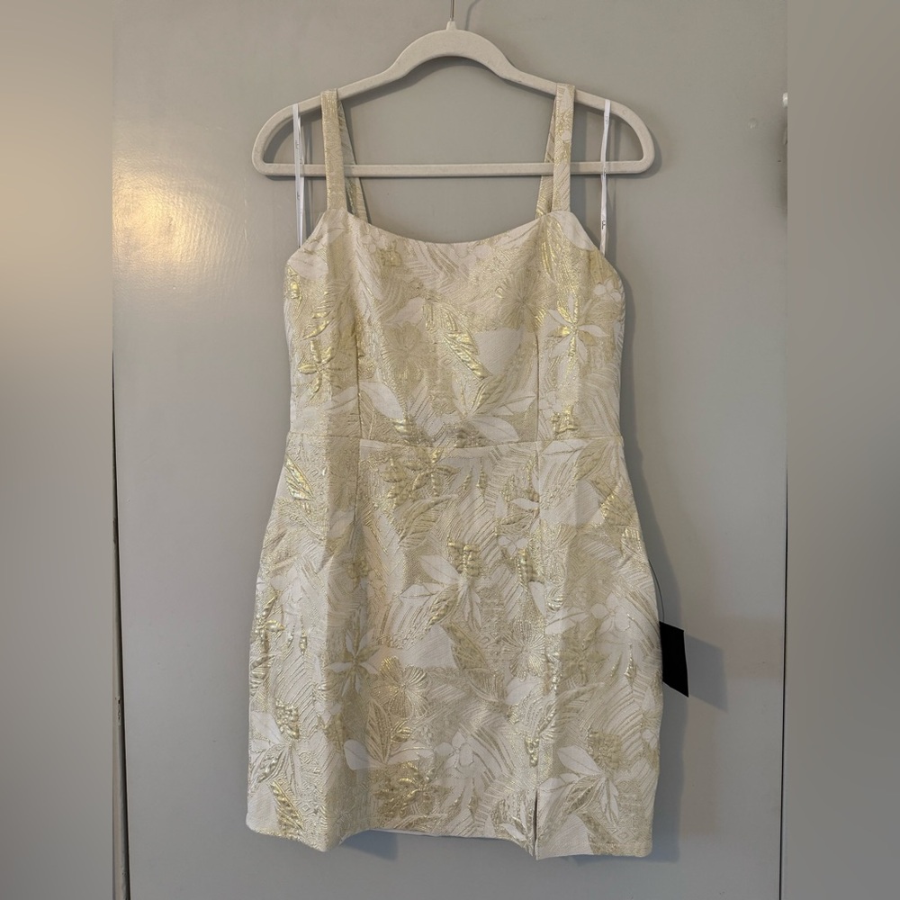 Lulu's Cream Sheath Mini Dress Square Neck Sleeveless